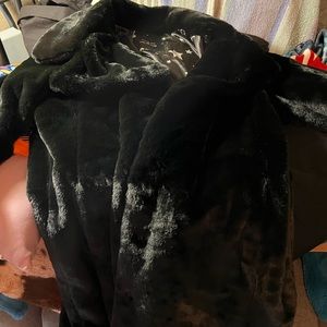Black furry coat size M